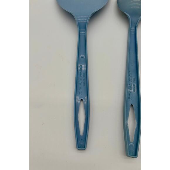 Vintage Tailor Made Kitchen Utensil Set Blue Plastic Spatula Spoon Pasta Server - Picture 6 of 7